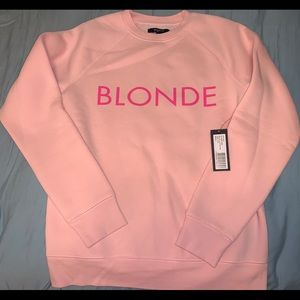 Baby pink BLONDE crew neck sweater!